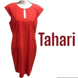 Tahari dress red new with tags womens size 14